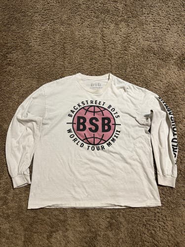 Vintage Back street boys “triple white” shirt 00s size 2XL