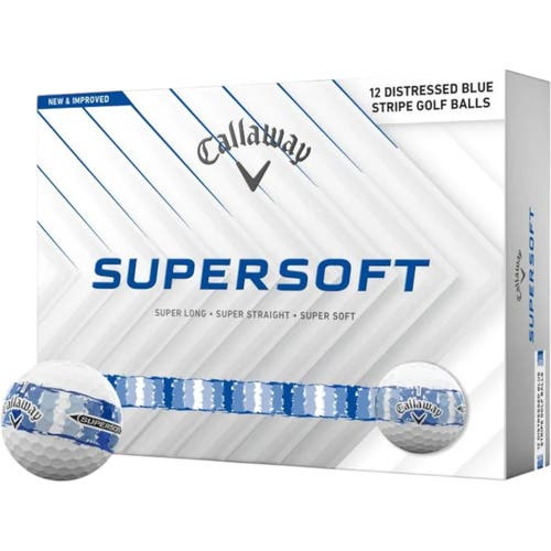 CALLAWAY SUPERSOFT DISTRESSED BLUE STRIPE GOLF BALL DOZEN