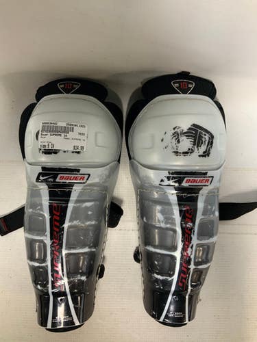Used Bauer Supreme 10 Youth Shin Guards Grey 9" 11823-s000034482