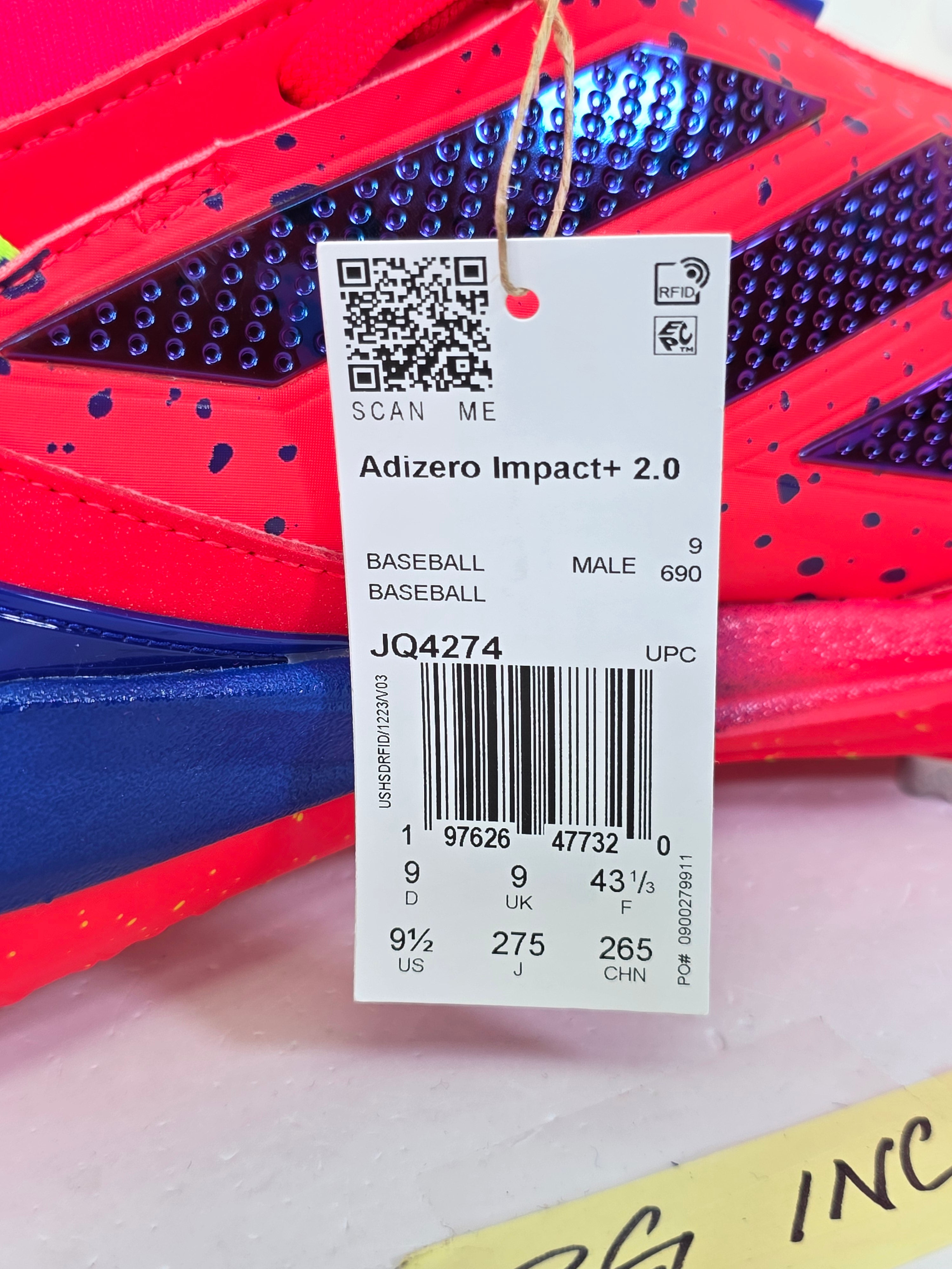 Adidas Adizero Impact+ 2.0 Shades Baseball Cleats Lucid Red  display picture 1