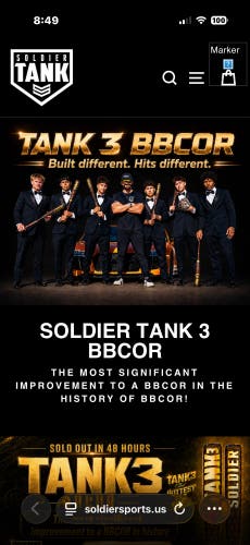 Limited edition Soldier Tank 3- Bat Bro’s bat
