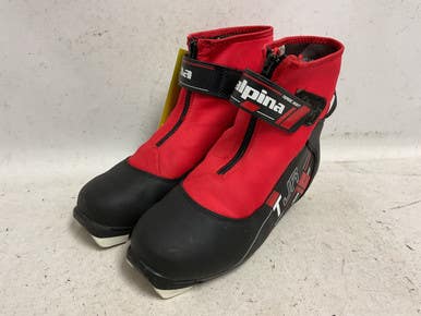 Used Alpina T JR Boys NNN XC Ski Boots Red W 06.5-07 / JR 4.5-05 11855-S000206111