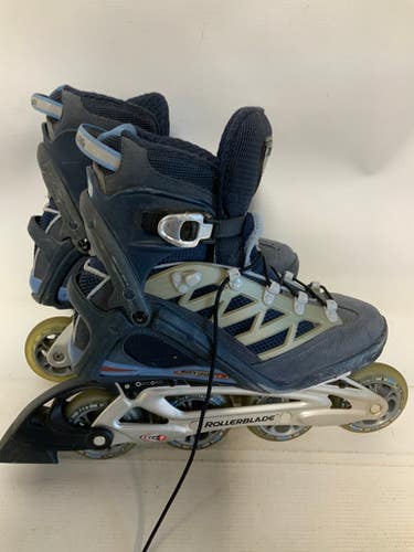 Used Rollerblade Aero 7 Alu Womens Senior Rec Fitness Skates Black Senior 8 11823-s000037125