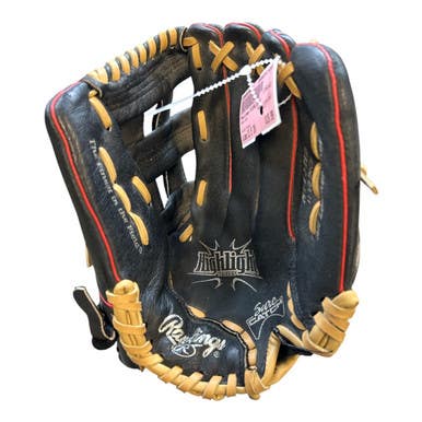 Used Rawlings HIGHLIGHT BB/SB Glove RH Throw Black 11 1/2" 11450-S000523695