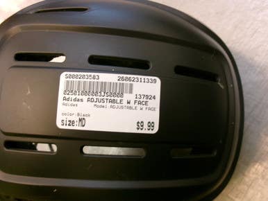 Used Adidas ADJUSTABLE W FACE Batting Helmet w/Mask Black MD 11339-S000203583