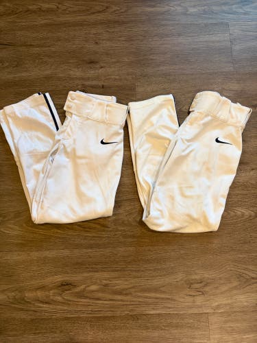 White Medium Youth Nike Baseball Pants (Used)