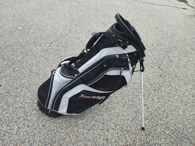 Tour Edge 6 Divider Dual Strap Golf Stand Bag Black/White