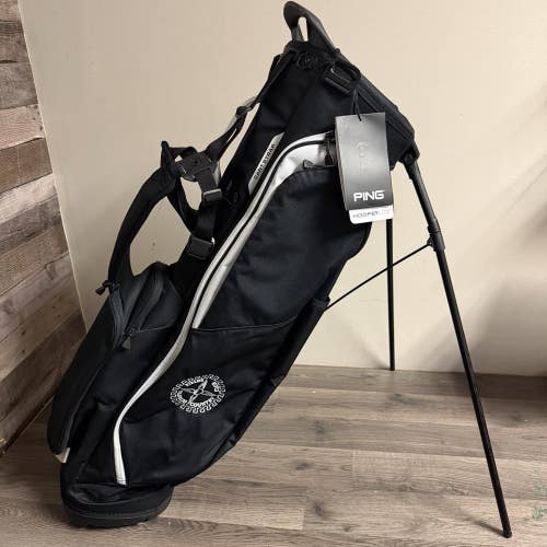 PING HooferLite 4-WAY STAND CARRY Golf Bag Dual Strap Black/White Olympia Fields
