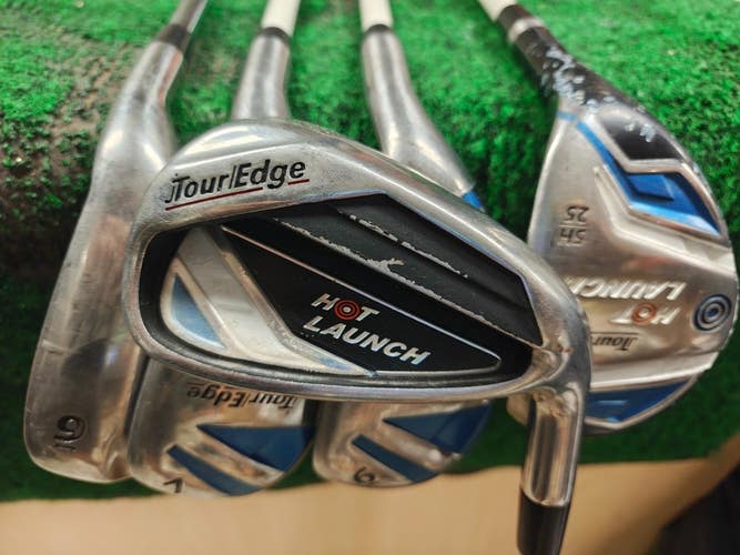 Tour Edge Hot Launch Hybrid Iron Set 5H,6H,7H,8,9 Graphite/Steel Uniflex
