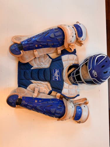 Blue Rawlings Velo 2.0 Catcher's Set (Used)