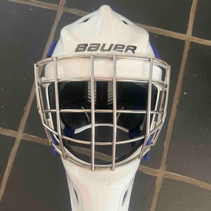 Bauer NME One Certified Straight Bar Goalie Mask – Size Medium (6 7/8 - 7 1/2) – Used 2 Seasons