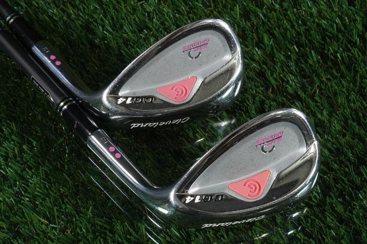 Women's Cleveland CG14 Wedges Set 5614/ 6012 Ladies Graphite RH, Pink Grips!