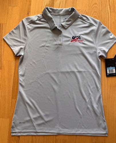 Pro Stock Team USA Hockey Nike Polo Golf Shirt - Size M (NEW)