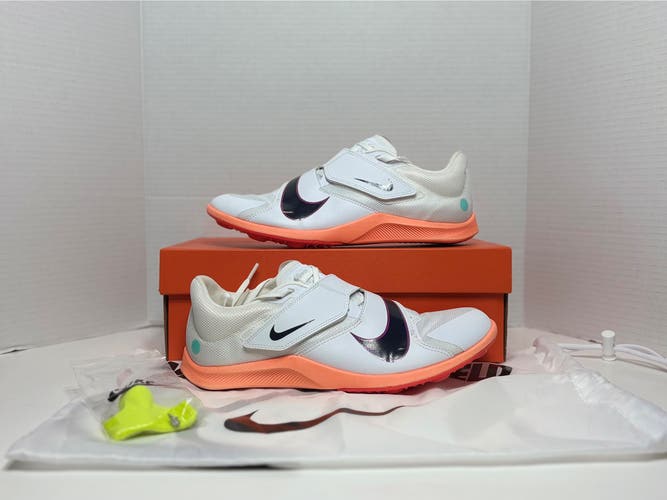 White Unisex Size M 9.5 (W 10.5) Nike Zoom Rival Jump Track & Field Jumping Spikes Shoes DR2756-101