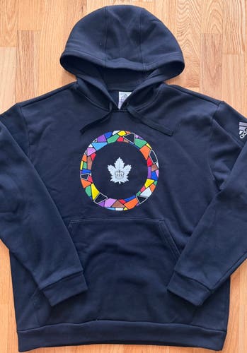 Pro Stock AHL Toronto Marlies Adidas Hockey Pride Game Hoodie - Size L - RARE!!!