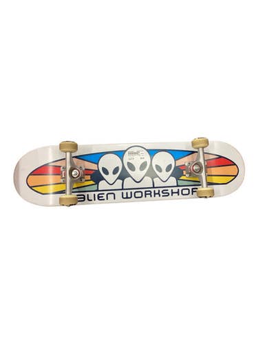 Used Alien Workshop BOARD Complete Skateboard White 8" 11846-S000106840