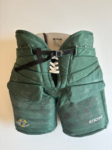 Used Senior Large CCM HPG12A Hockey Goalie Pants - Green/Gold