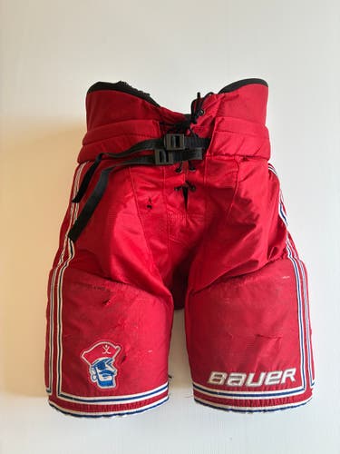 Used Senior Large Bauer Custom Pro Hockey Pants - Red/White/Blue