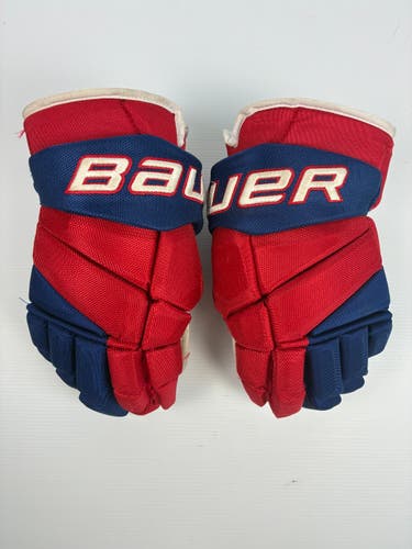 Used 15" Bauer Vapor Pro Team Pro Stock Hockey Gloves - Red/White/Blue