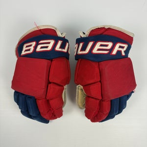 Used 13" Bauer Vapor Pro Team Pro Stock Hockey Gloves - Red/White/Blue