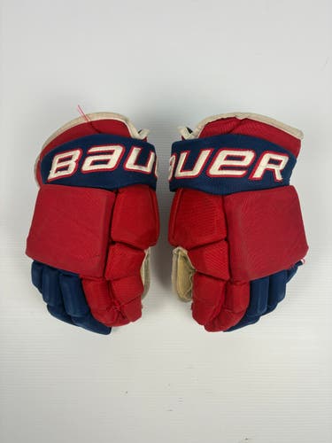 Used 13" Bauer Vapor Pro Team Pro Stock Hockey Gloves - Red/White/Blue