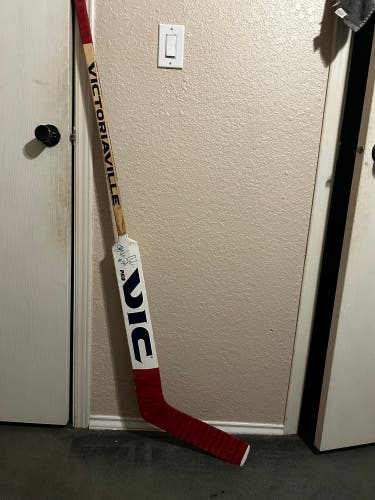 John Vanbiesbrouck game used and signed stick