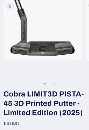 COBRA Limit3d Edition - 3D Printed Pista 45 Putter 34" (New)