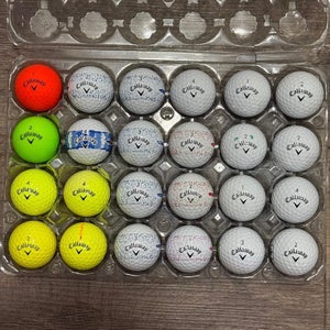 24 Callaway Supersoft Golf Balls - Colored and Splatter 360 Design, 5A Mint