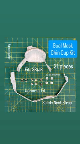 Goalie Mask Chin Padding Cup [ 21 Pcs WHITE ] Replacement Kit Ice Roller Hockey helmet