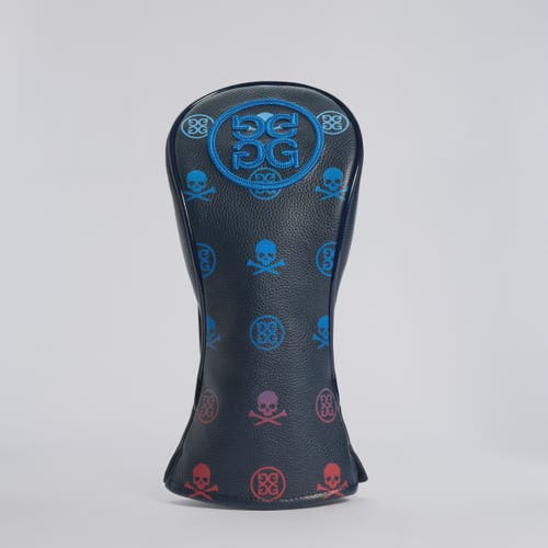 G/FORE GRADIENT SKULL & TEE LEATHER 3 WOOD HEADCOVER TWILIGHT/MULTI