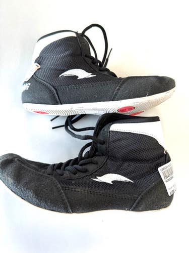 Used HONGGANG Wrestling Shoes Black Junior 01.5 11860-C000311113