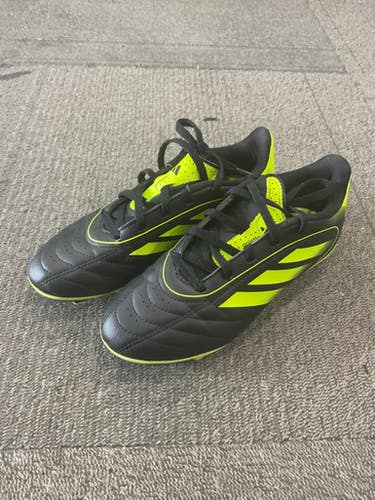 Used Adidas GOLETTO Soccer Cleats Black And Neon Green Junior 02.5 11614-S000239057