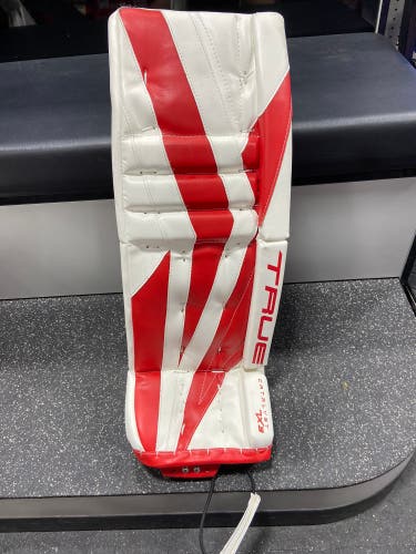 True Catalyst 7X3 30+2 White/Red Goalie Pads (New)
