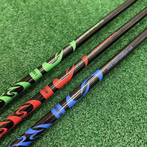 Super Speed Golf Swing Trainers Set of 3 Light-Medium-Heavy Graphite Shafts