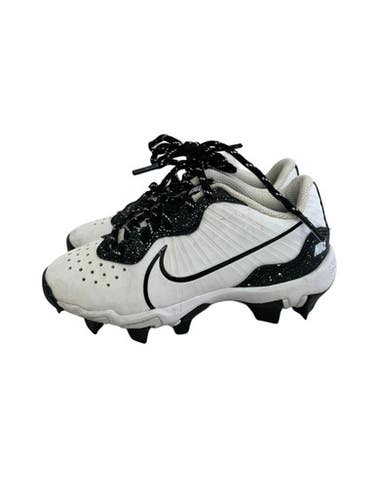 Used Nike ALPHA HUARACHE KEY BB/SB Cleats White Youth 11.0 11692-S000153206