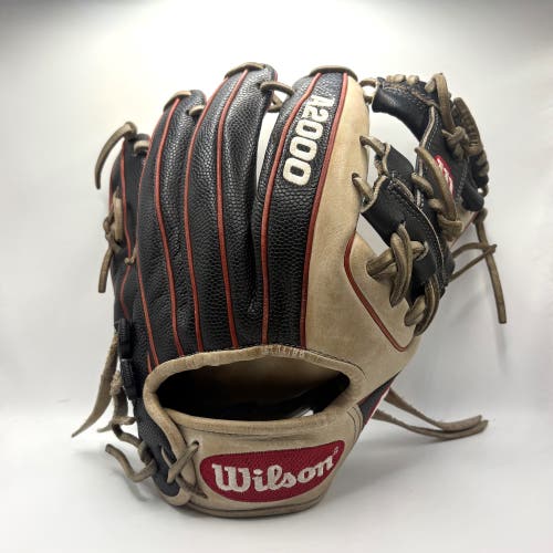 Wilson A2000 1786 RH Infield Baseball Glove 11.5" Black, Red, Grey, Superskin (Used)
