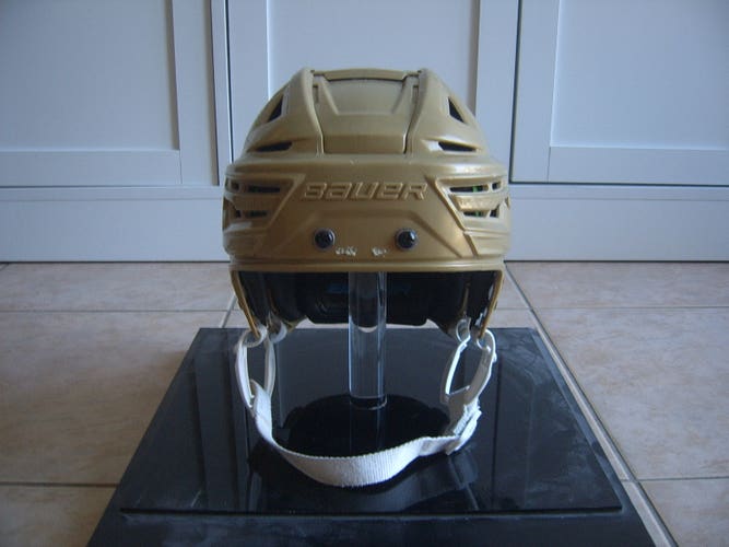 Good Condition Bauer Re-Akt 155 Senior Hockey Helmet Gold sz Small