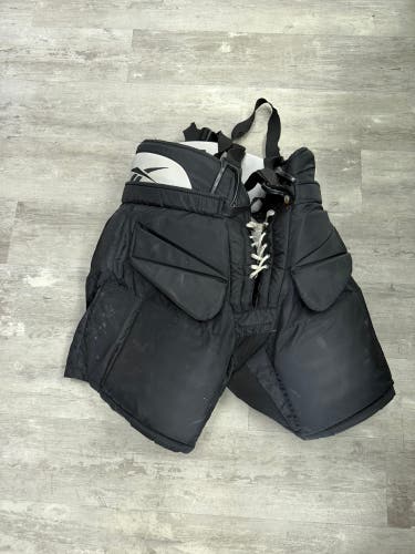Black Senior Large Reebok 9K Hockey Goalie Pants (Used)