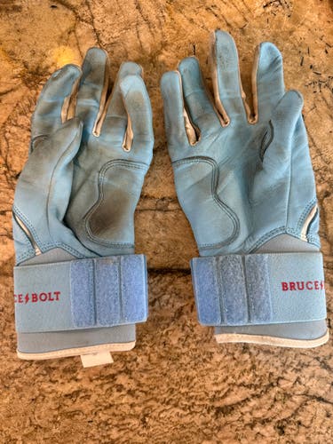 Bruce Bolt Happ Series Baby Blue Long Cuff Batting Gloves