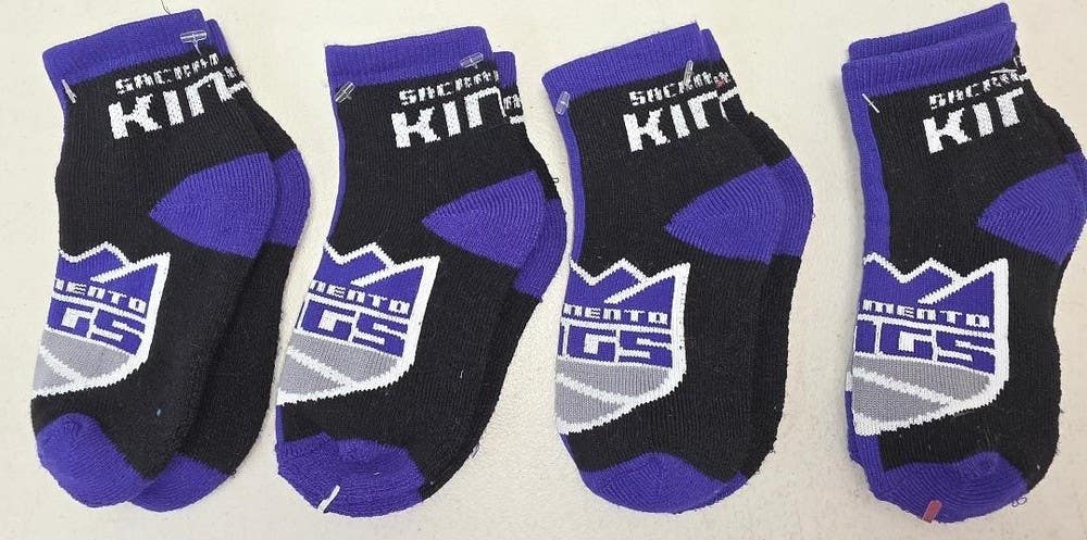 ST1 TODDLER NBA SACRAMENTO KINGS Crew Socks Lot of 4 Pair New