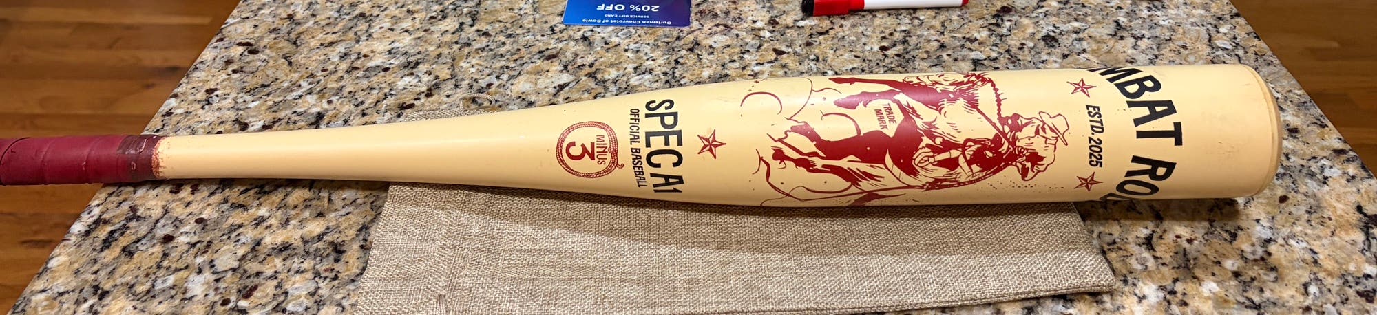 2025 Combat MFG Spec A1 Alloy BBCOR Certified Bat (-3) 29 oz 32" (Used)