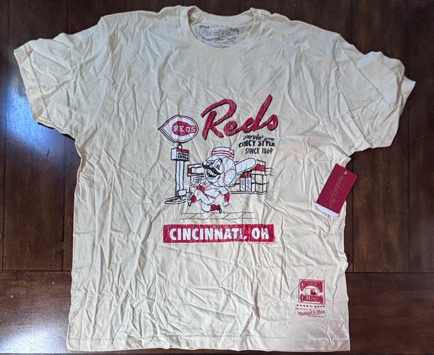 Cincinnati Reds Mitchell & Ness MLB Basic Logo T-Shirt White Adult XL