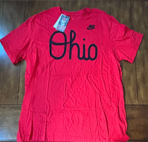 Ohio State University Nike Tee Graphic Red Logo T-Shirt XL NWT