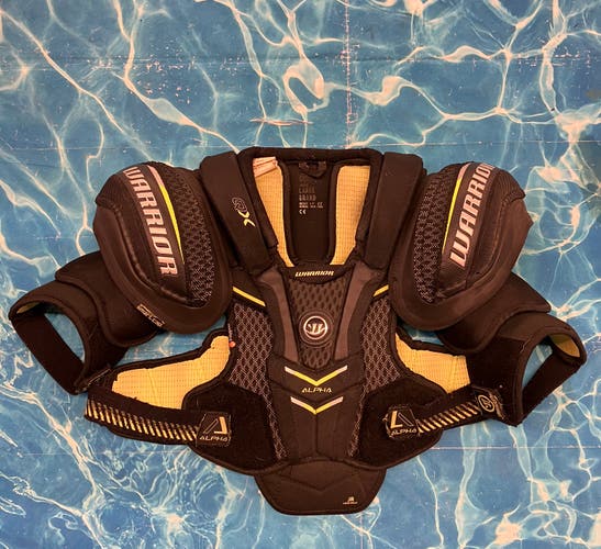 Large Junior Warrior Alpha QX Shoulder Pads (Used)