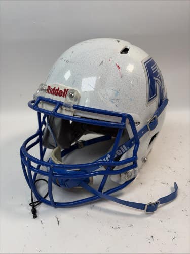 Riddell Speed Football Helmet, Large, White/Blue, 2016