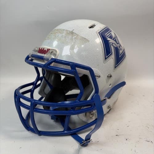 Riddell Speed Football Helmet, Medium, White/Blue, 2016