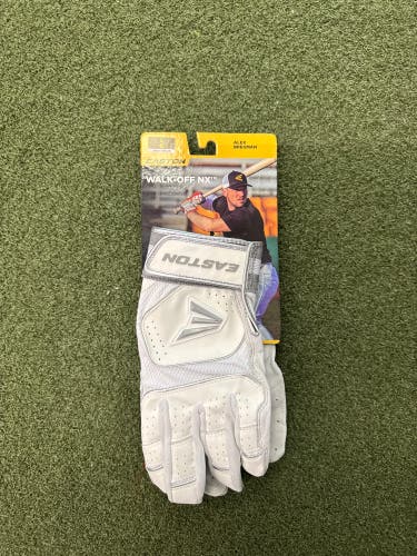 Large Easton Walk off Batting Gloves White (New)