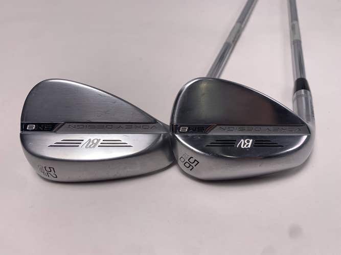 LEFTY Titleist Vokey SM8 Tour Chrome Wedge Set 52* 8 | 56* 12 Wedge LH