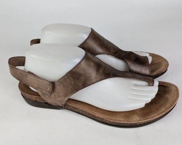 Dansko Reece Size: 42 / 11.5 Slingback Burnished Stone Brown Leather Sandals