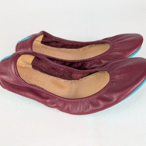 Tieks Burgundy Leather Foldable Comfort Women's Ballet Flats Size 7